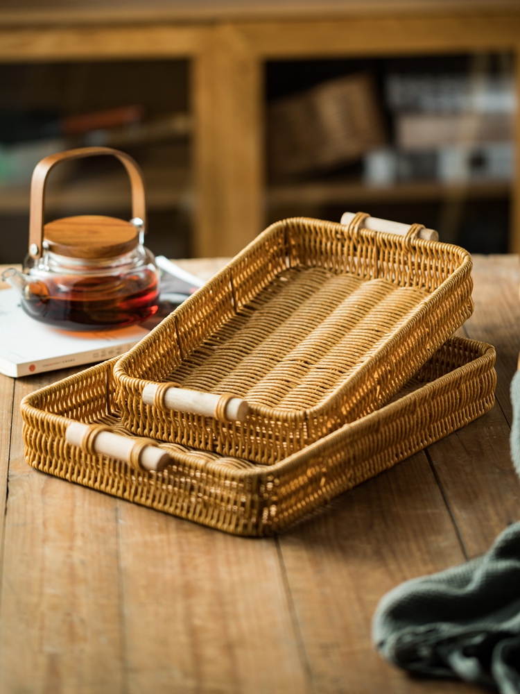 Title 3, Rattan Baking Toasted Bread Rectangular Tray