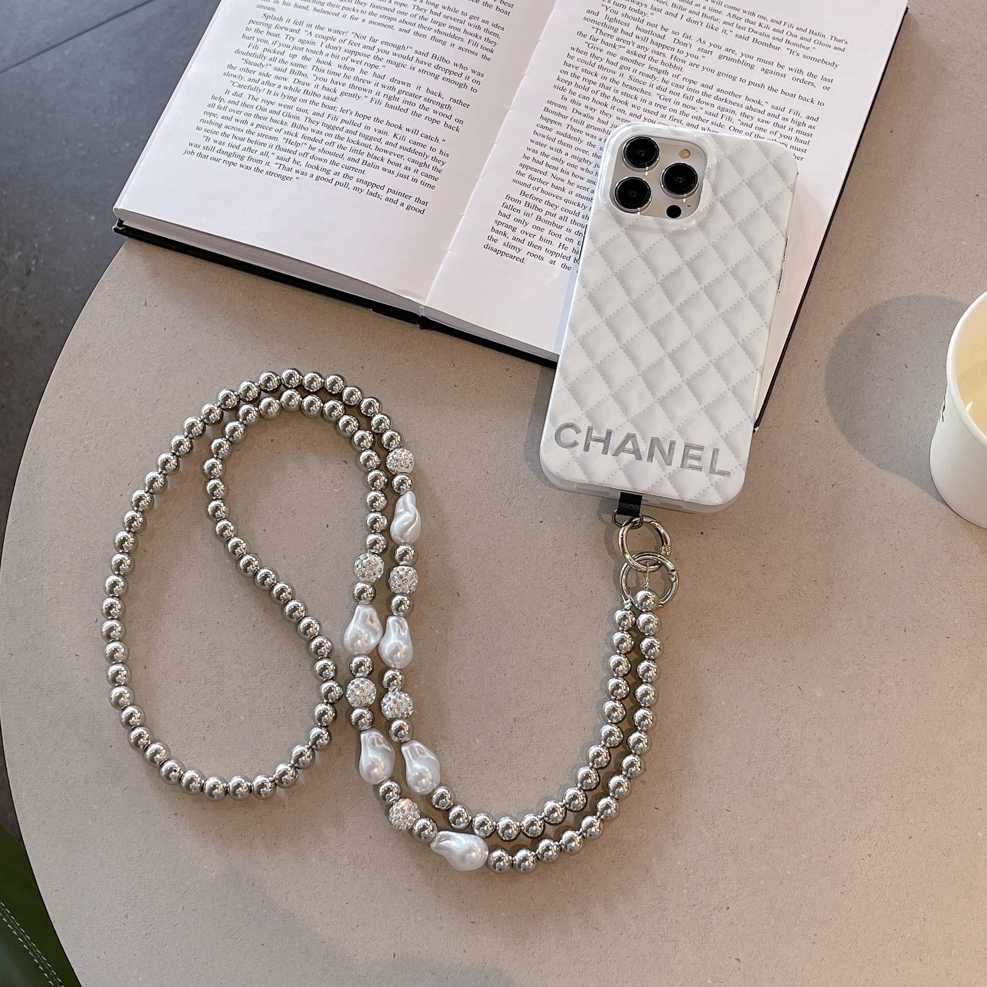 Title 5, Elegant Pearl Diy Phone Case Crossbody Chain