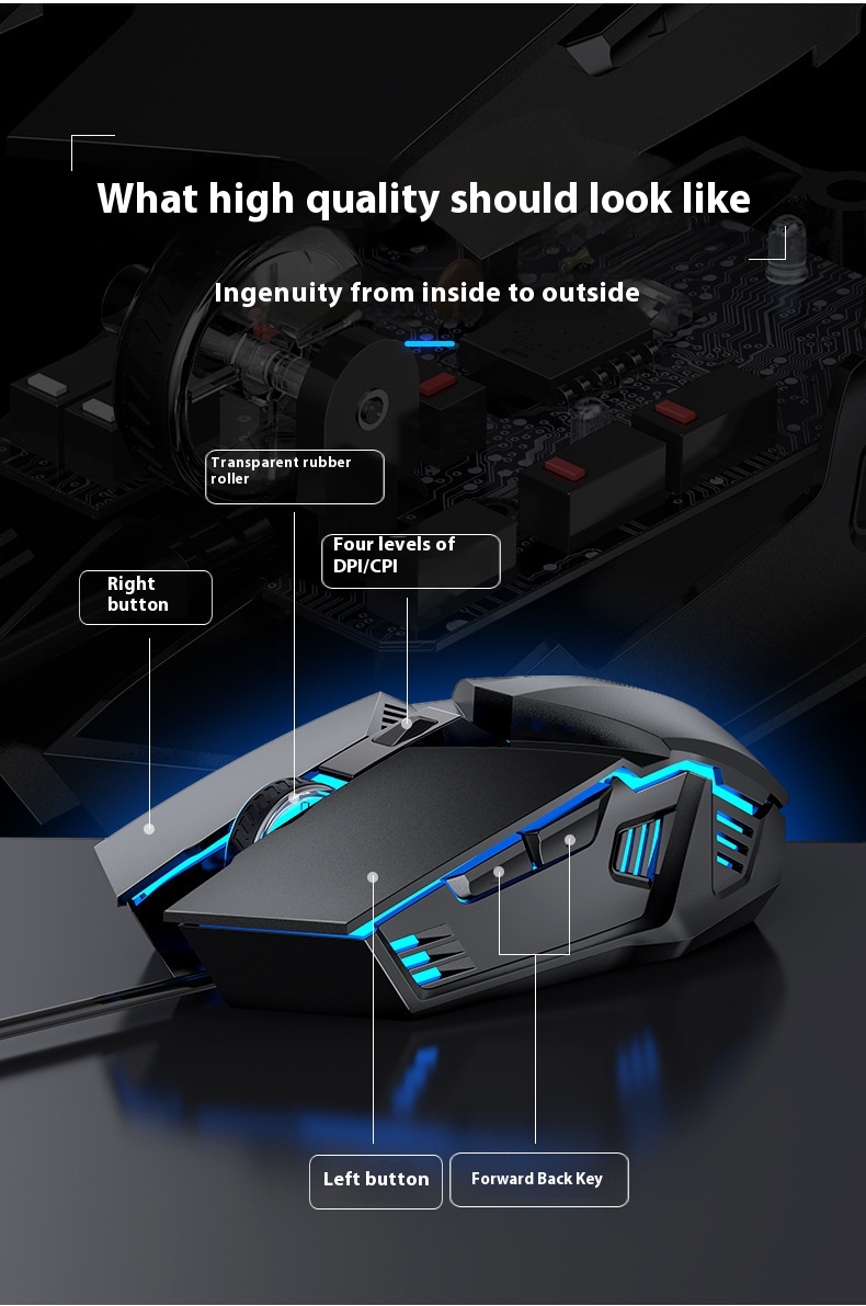 Title 1, Mouse gaming luminoso cablato Accessori per com...