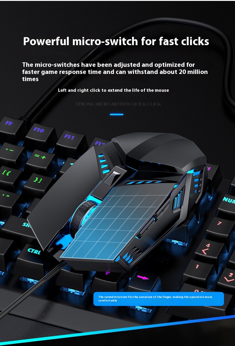 Title 3, Mouse gaming luminoso cablato Accessori per com...