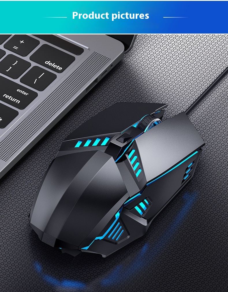 Title 9, Mouse gaming luminoso cablato Accessori per com...