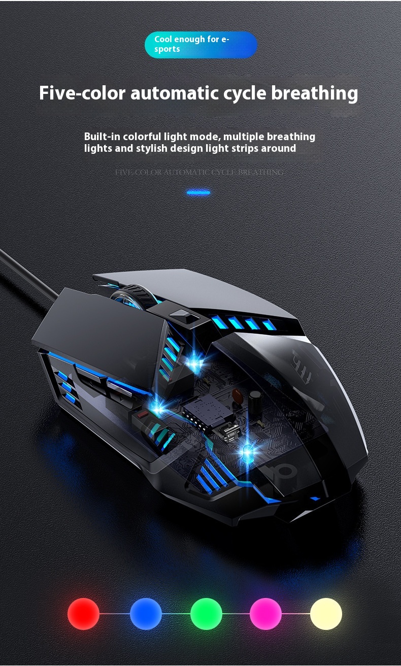 Title 12, Mouse gaming luminoso cablato Accessori per com...