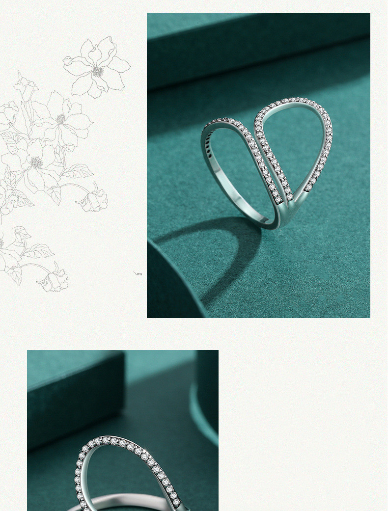 Title 4, S925 Sterling zilveren micro-ingelegde ring vro...