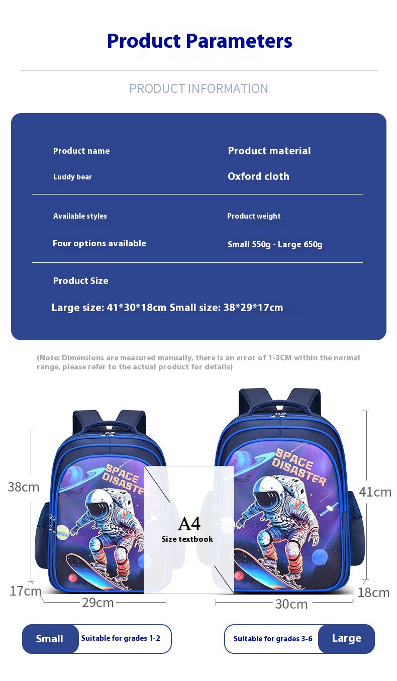 Title 4, Astronaut Schoolbag Boy Double Shoulders Backpa...