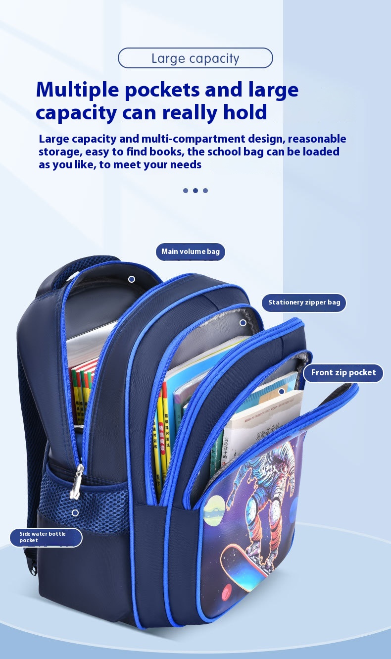 Title 7, Astronaut Schoolbag Boy Double Shoulders Backpa...