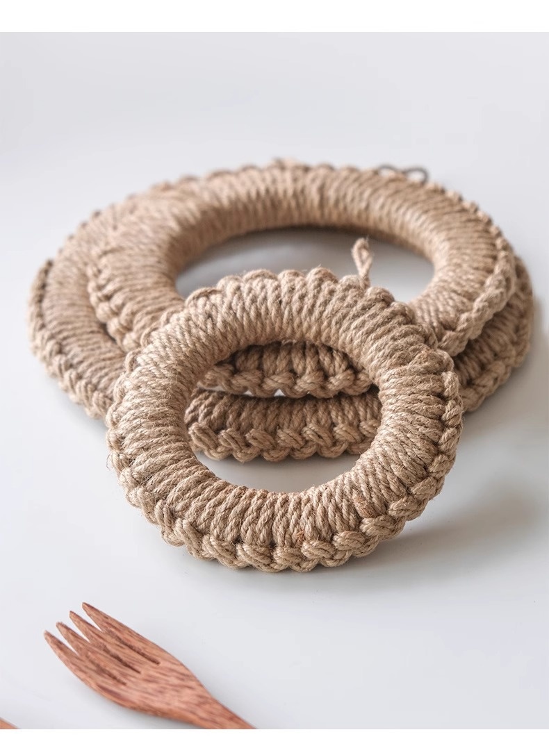 Title 4, Hand-woven Jute Anti-scald Heat Insulation Heat...