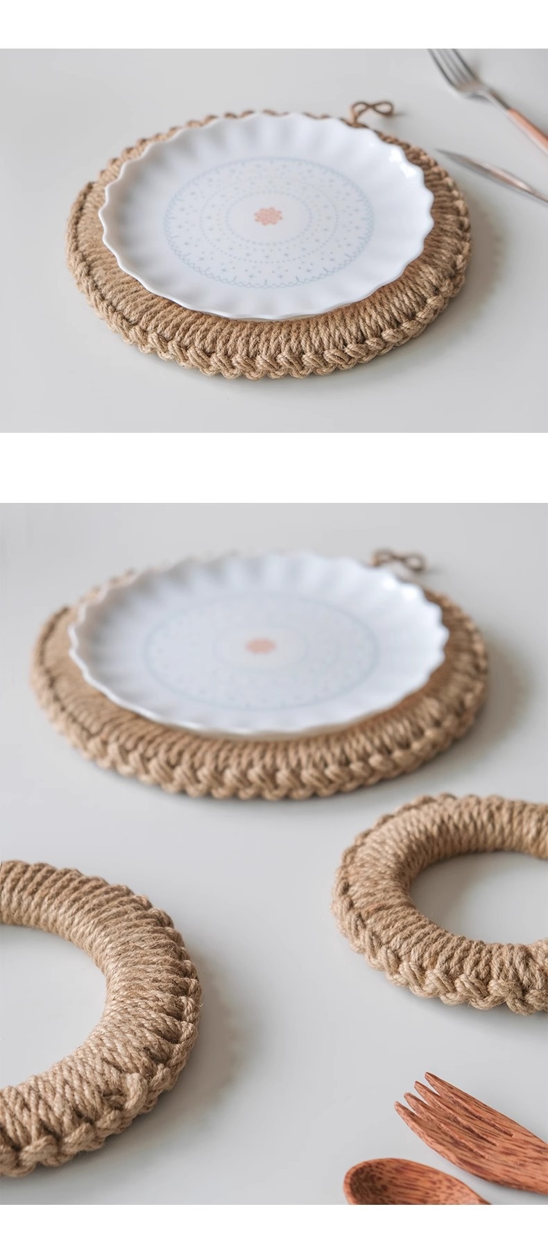 Title 6, Hand-woven Jute Anti-scald Heat Insulation Heat...