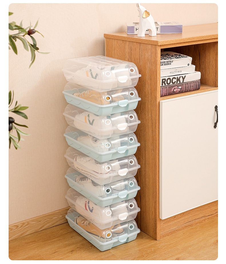 Title 7, Transparent Storage Box Plastic Shoe Cabinet St...