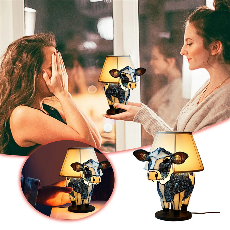 Title 3, Beautiful Cow Table Lamp Bedside Lamp with USB ...