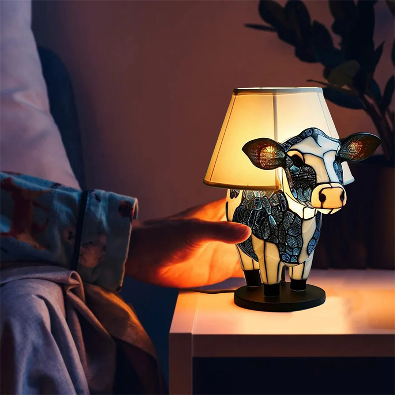 Title 6, Beautiful Cow Table Lamp Bedside Lamp with USB ...