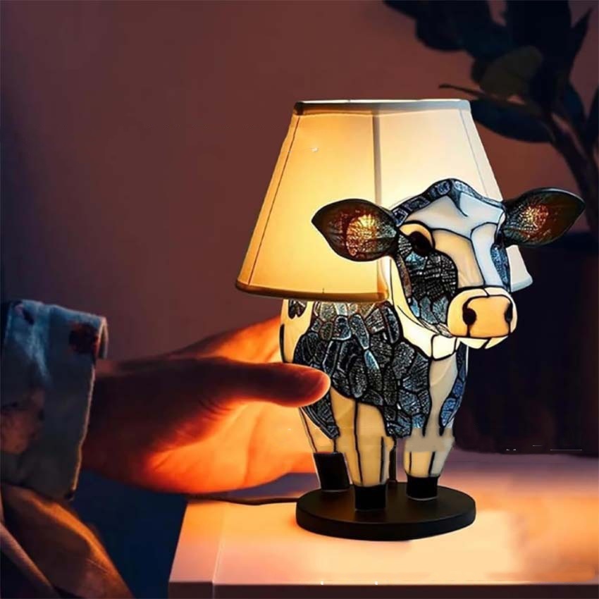 Title 9, Beautiful Cow Table Lamp Bedside Lamp with USB ...