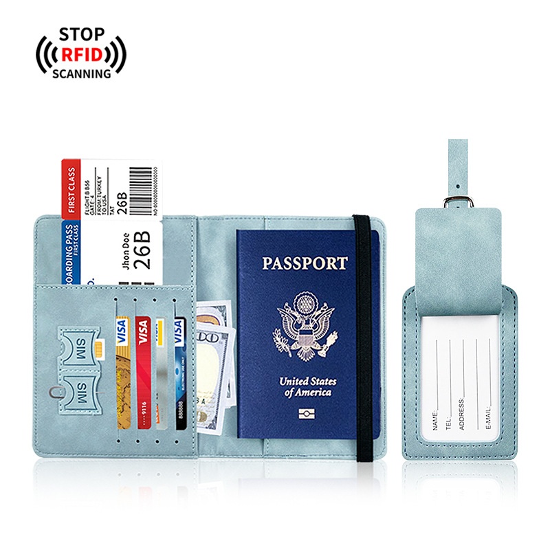 Title 1, PU Leather Anti-magnetic Passport Holder Luggag...