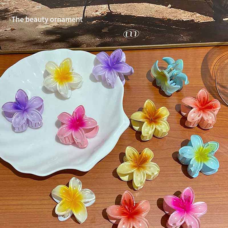 Title 4, 4cm Sweet Girl Plumeria Rubra Barrettes Female