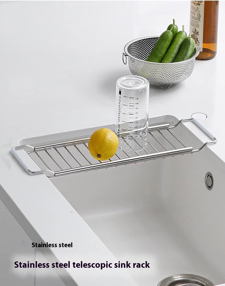 Title 5, Stainless Steel Kitchen Telescopic Sink Storage...