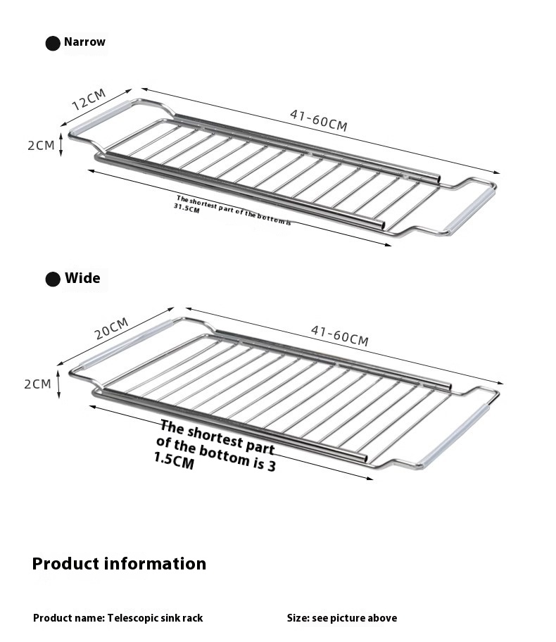 Title 11, Stainless Steel Kitchen Telescopic Sink Storage...