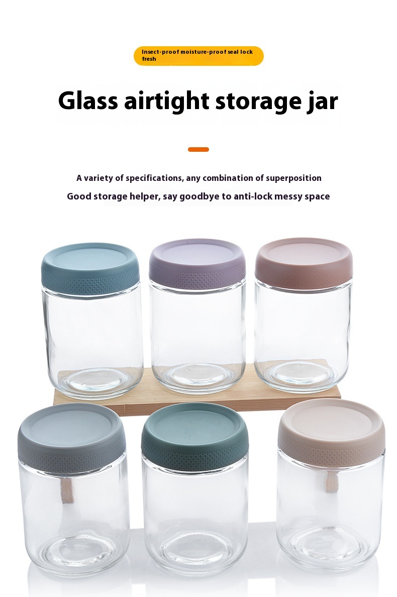 Title 3, Glass Sealed Storage Jar Cereals Storage Tank S...