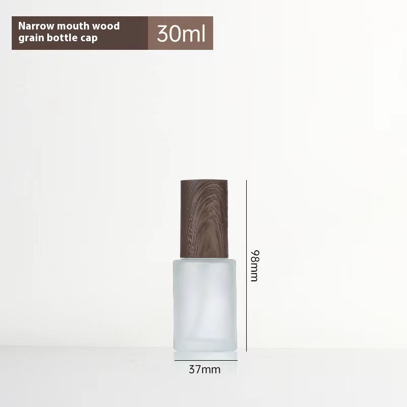 Title 5, Wood Grain Cover Frosted Glass Lotion Bottle