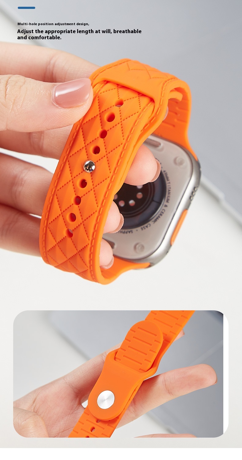 Title 4, Sports Silicone Leather Grain Back Buckle Strap