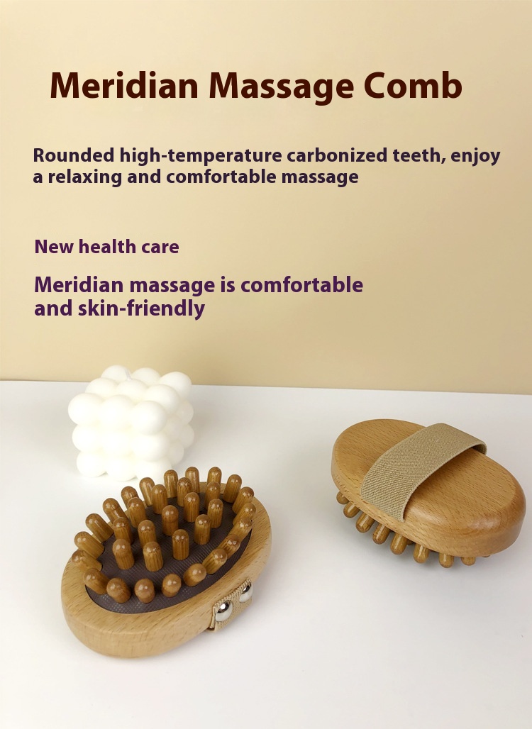 Title 6, Air Cushion Meridian Comb Wooden Head Massage C...