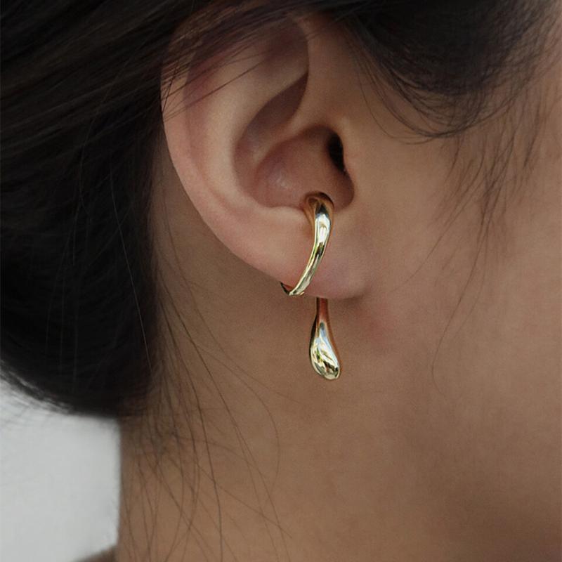 Title 7, Personality Geometry Drop Shape Ear Clip Non-Pi...