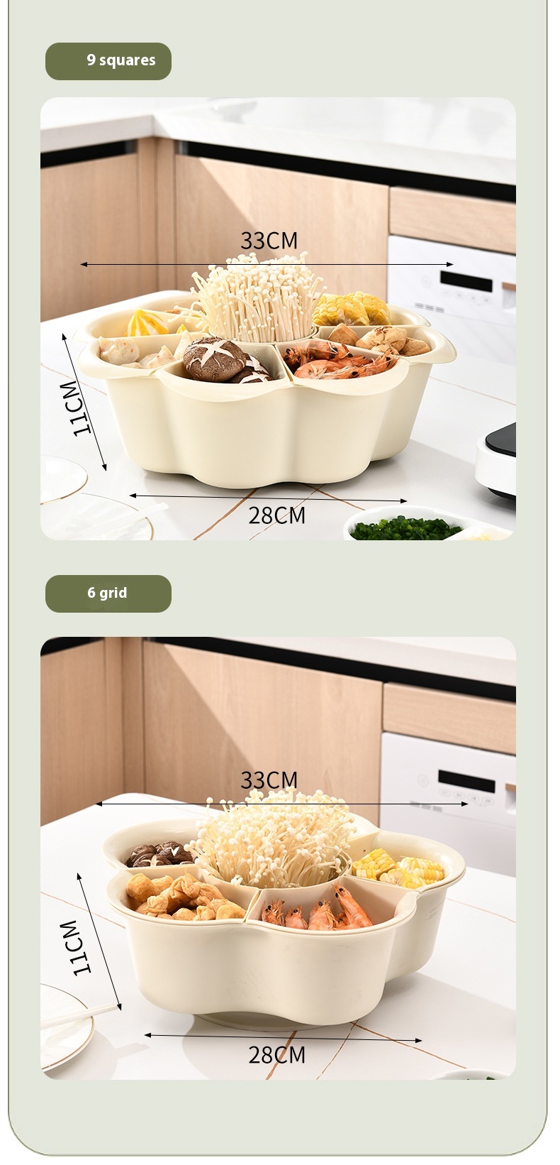 Title 12, Hot Pot Platter Drain Basket Compartment Househ...