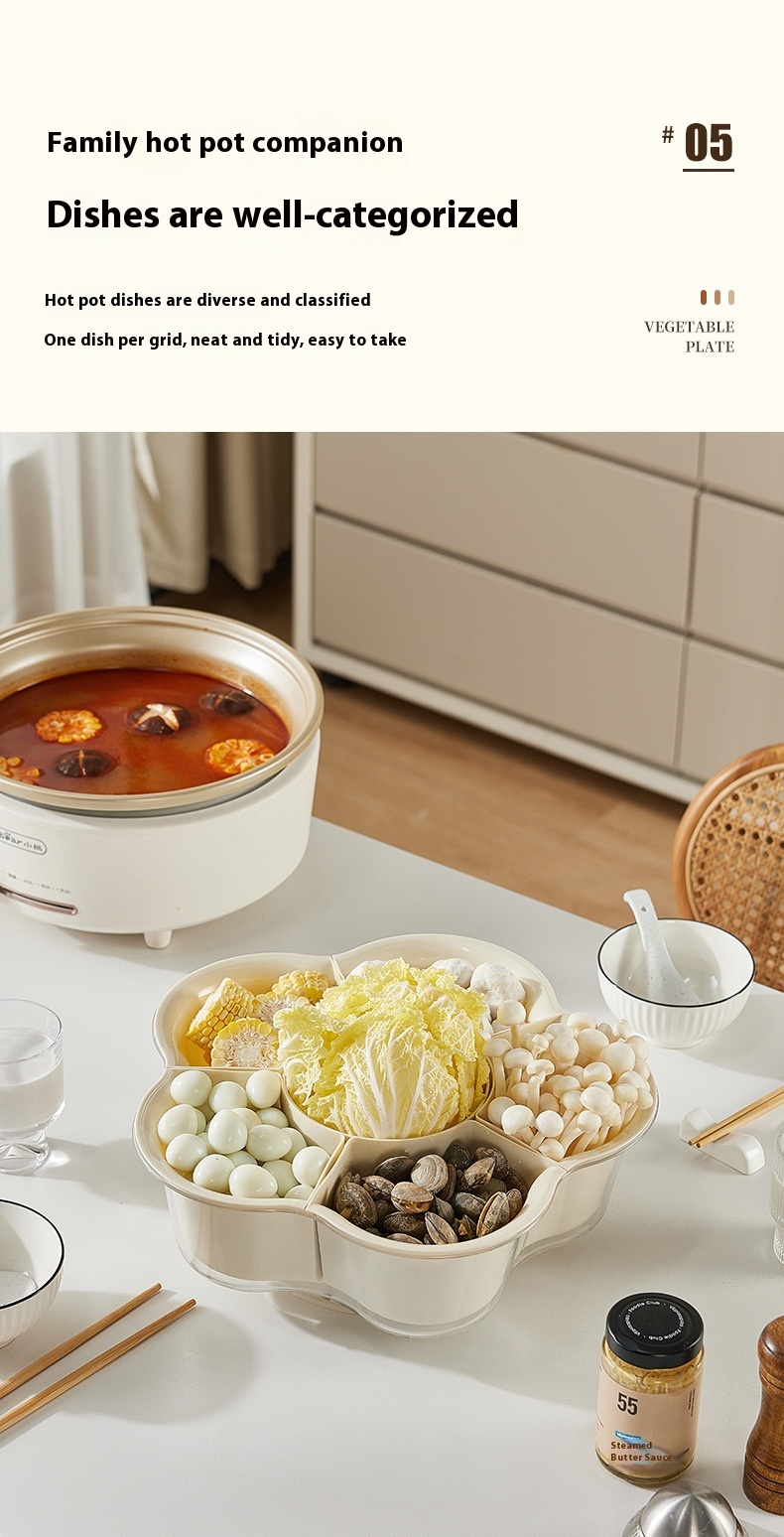 Title 13, Hot Pot Platter Drain Basket Compartment Househ...