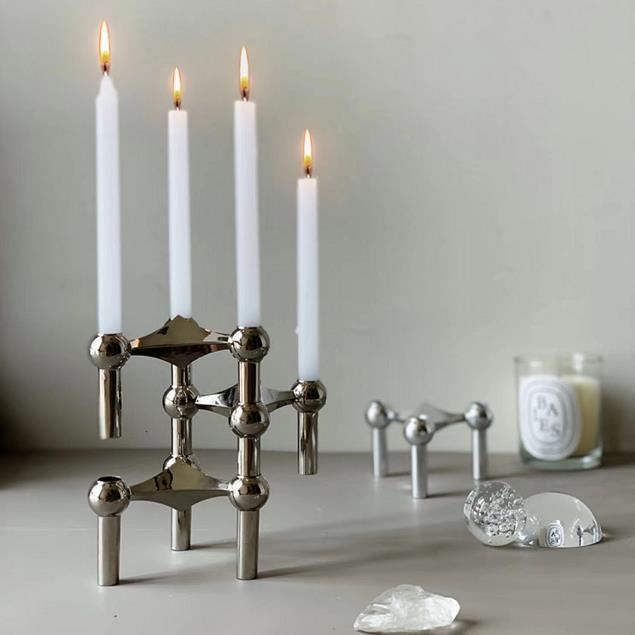 Title 7, Modern Minimalist Metal Triangle Candlestick De...