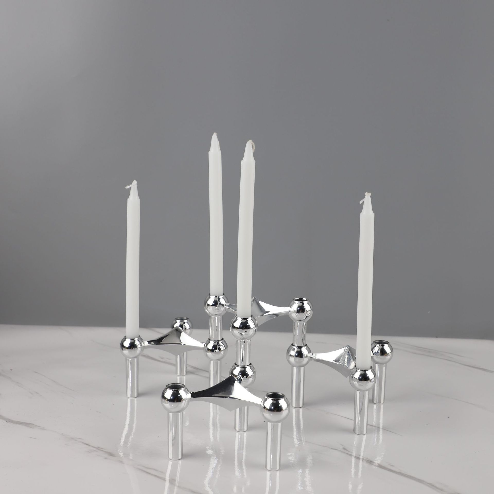 Title 8, Modern Minimalist Metal Triangle Candlestick De...