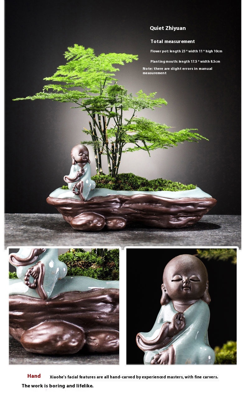 Title 5, Creative Green Plants Ceramic Asparagus Fern Fl...