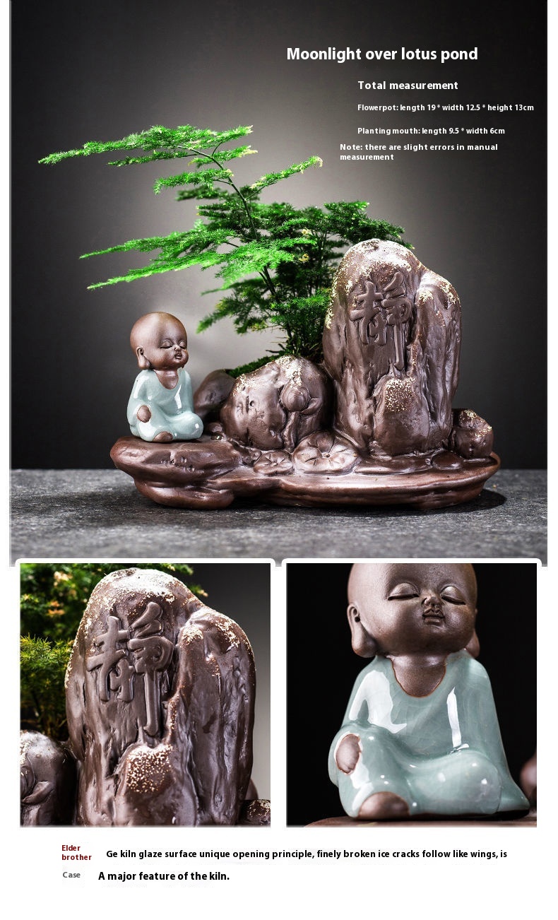 Title 7, Creative Green Plants Ceramic Asparagus Fern Fl...