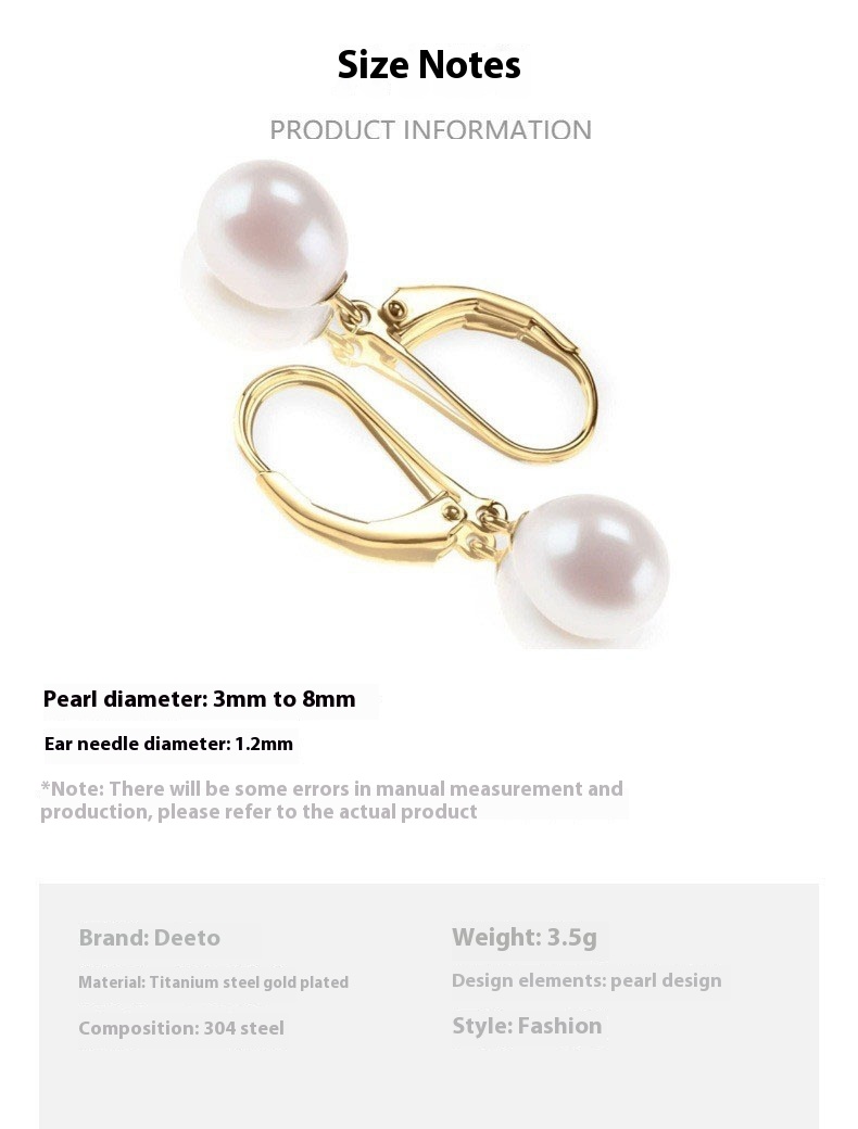 Title 2, Pearl Pendant French Style D-shape Button Gold ...