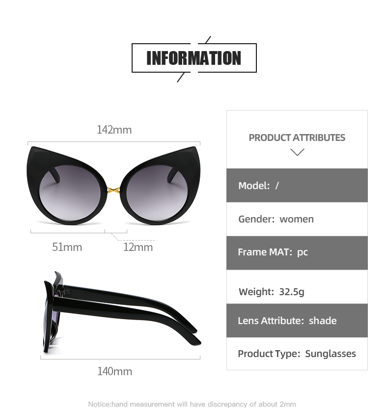 Title 4, Womens Retro Cat Eye Sunglasses Large Rim Sung...