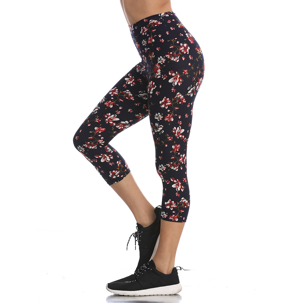 Title 4, Afslankende Cropped Broek Hoge Taille Print Leg...