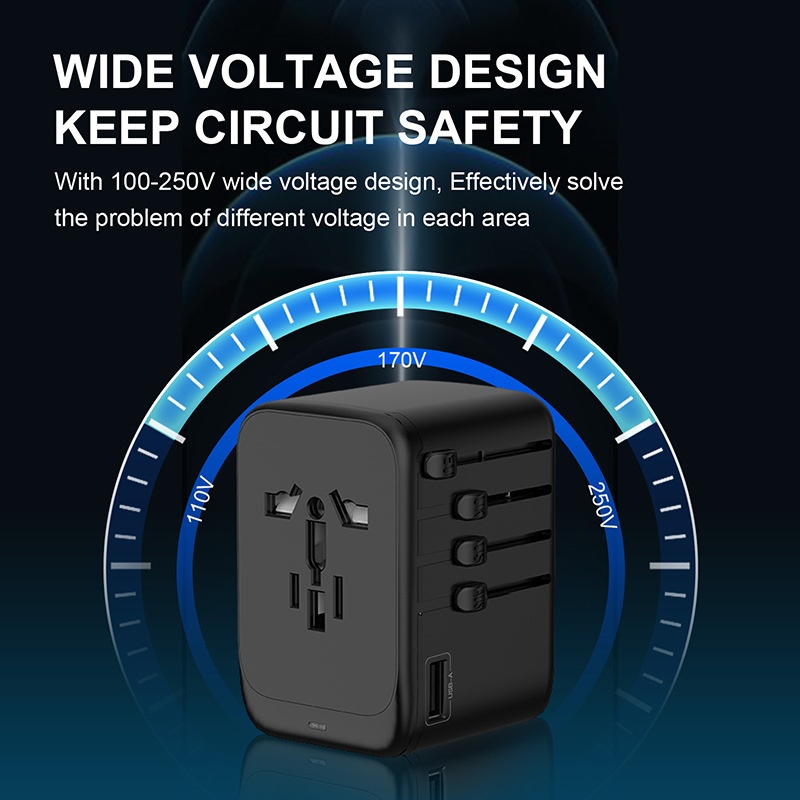 Title 2, Travel Adapter 4C Port Gallium Nitride Universa...