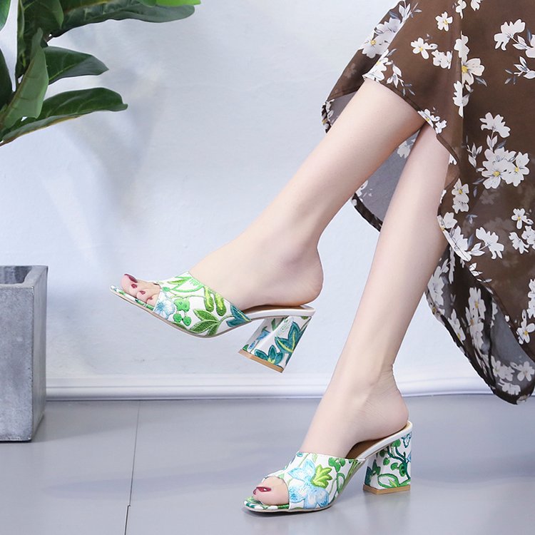 Title 17, Womens Casual Outdoor Chunky Heel Printed Slip...