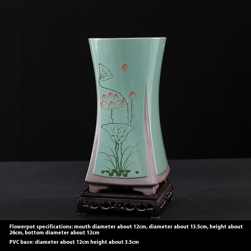 Title 1, Extra Large Orchid Flower Pot Ceramic Ge Kiln P...