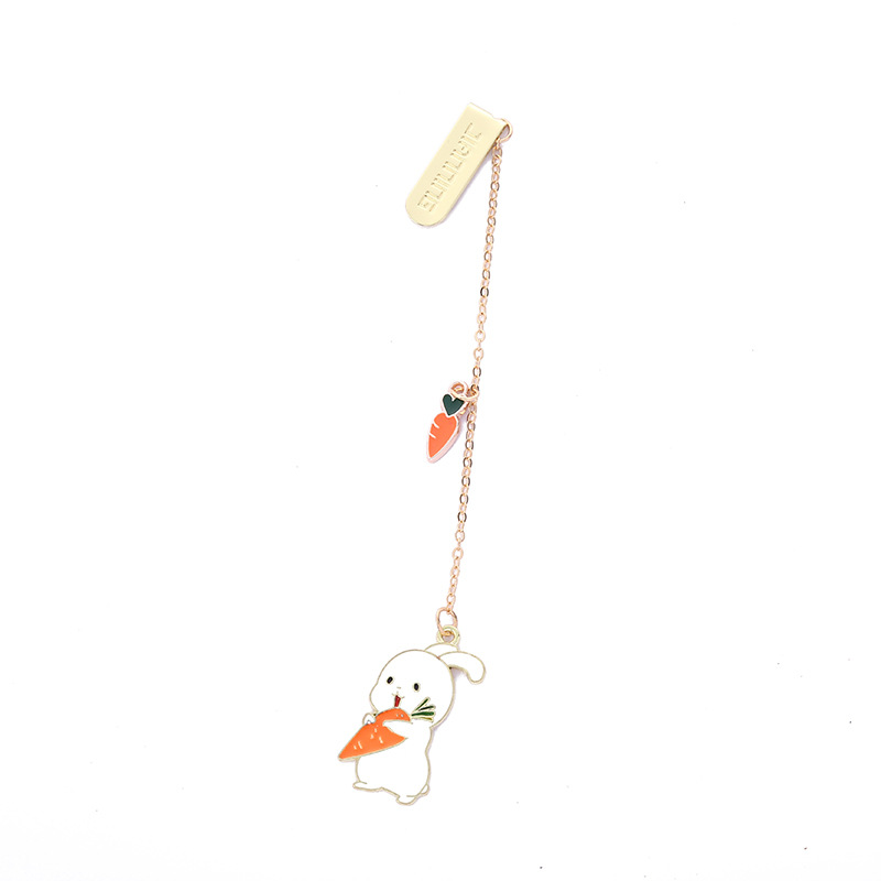 Title 2, Cartoon Cute Rabbit Double Pendant Bookmark