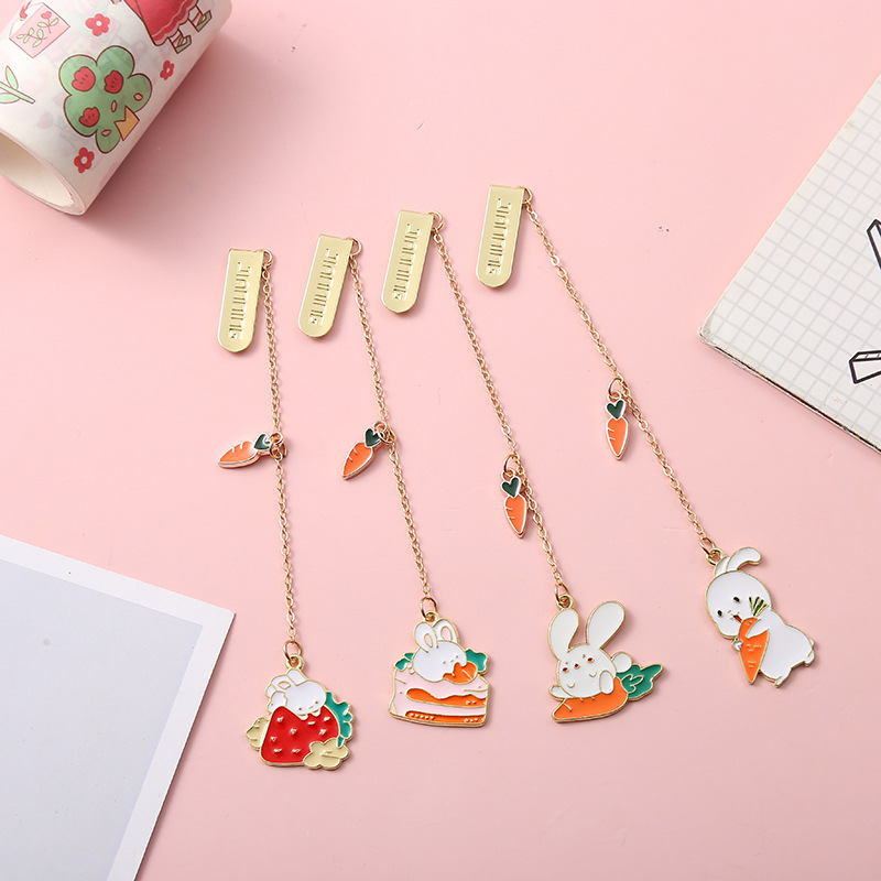 Title 7, Cartoon Cute Rabbit Double Pendant Bookmark