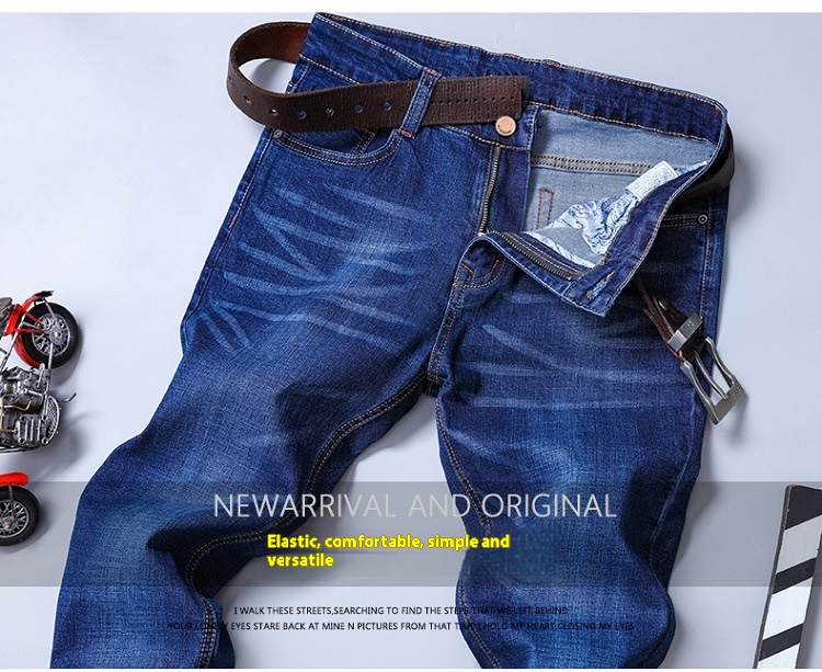 Title 4, Slim Fit Elastic Straight Jeans für Herren. Beq...