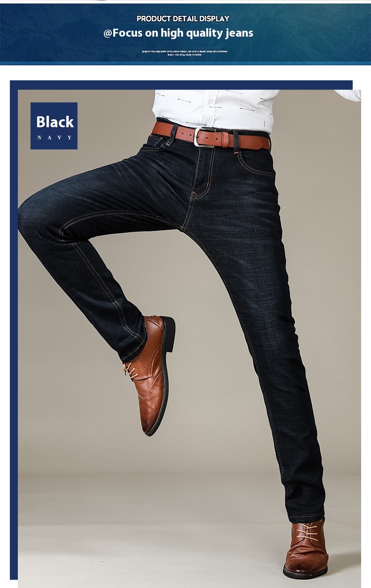 Title 11, Slim Fit Elastic Straight Jeans für Herren. Beq...