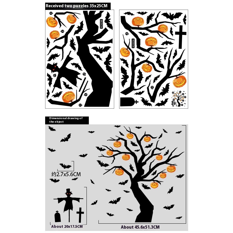 Title 4, Halloween Decoration Haunted House Sticker Witc...