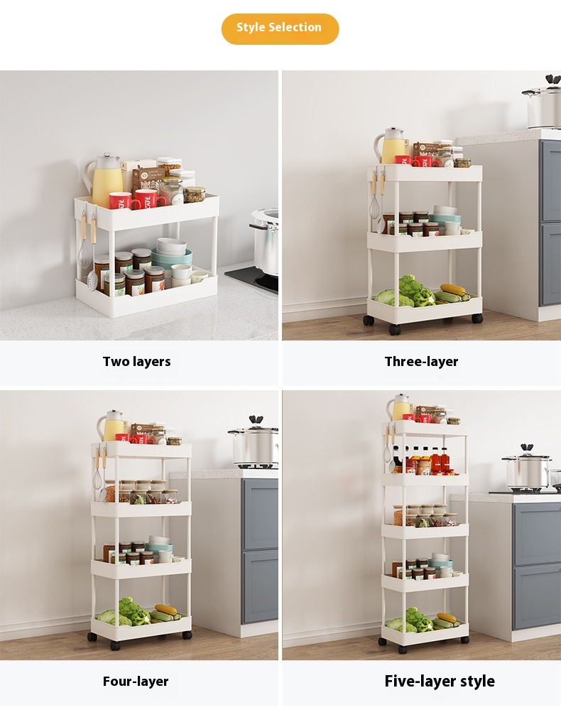 Title 13, Multi Story Kitchen Floor Standing Small Cart S...