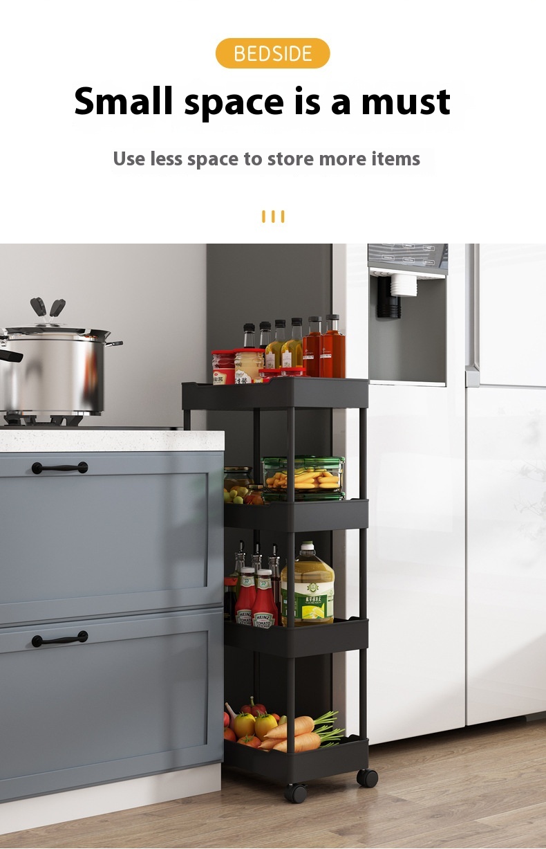 Title 19, Multi Story Kitchen Floor Standing Small Cart S...