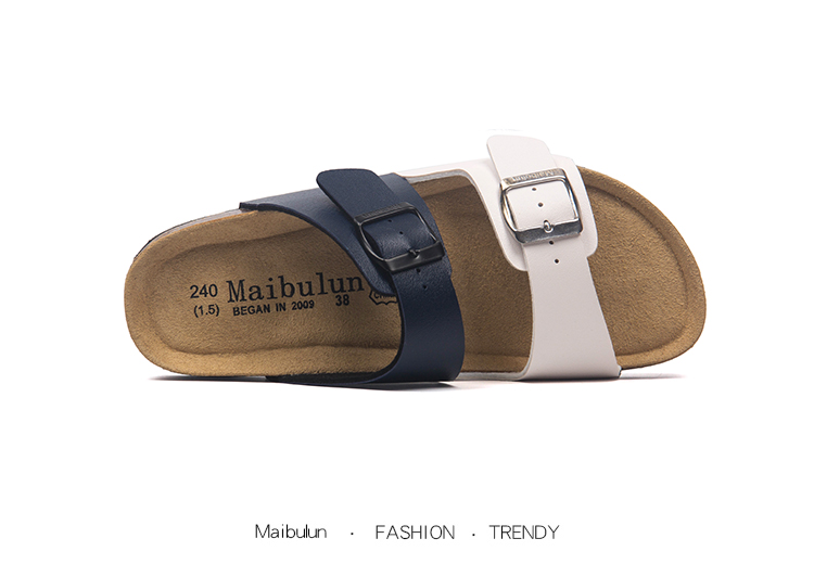 Title 12, Maibulun Flat Cork Slippers Color Matching Ins ...