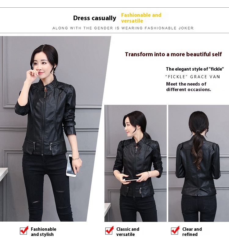 Korean motorcycle leather coat