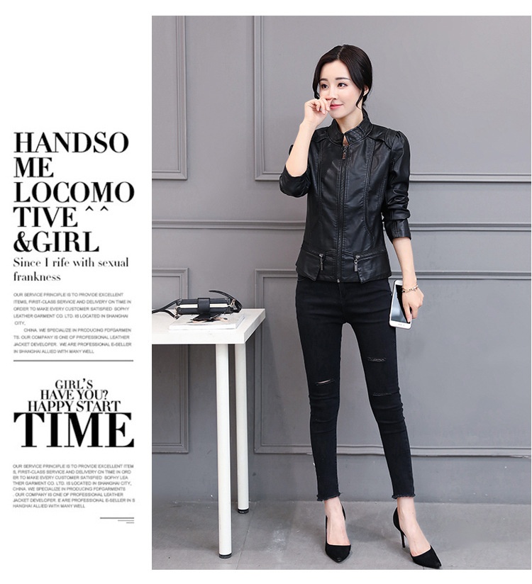 Korean motorcycle leather coat