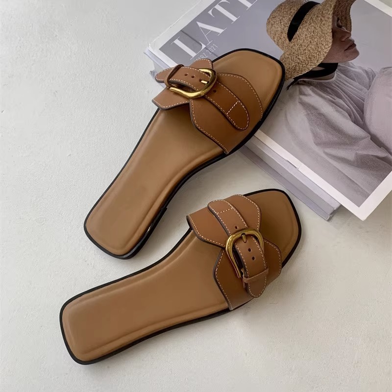 Title 13, French Flat Slippers Womens Summer Sandals Ret...