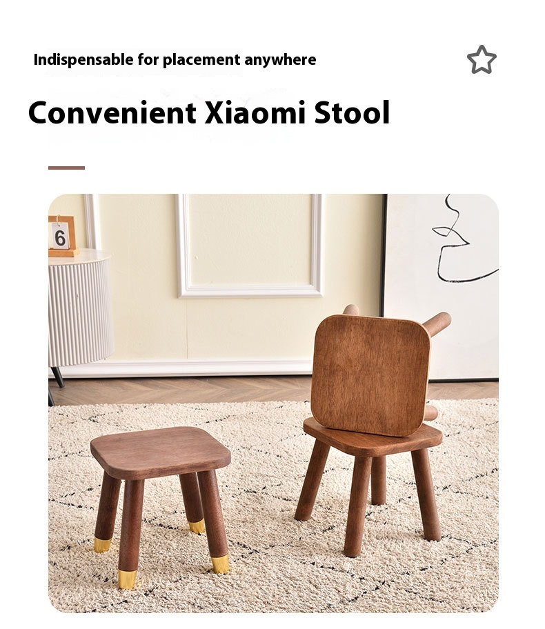 Title 2, Solid Wood Shoe Changing Stool Household Childr...