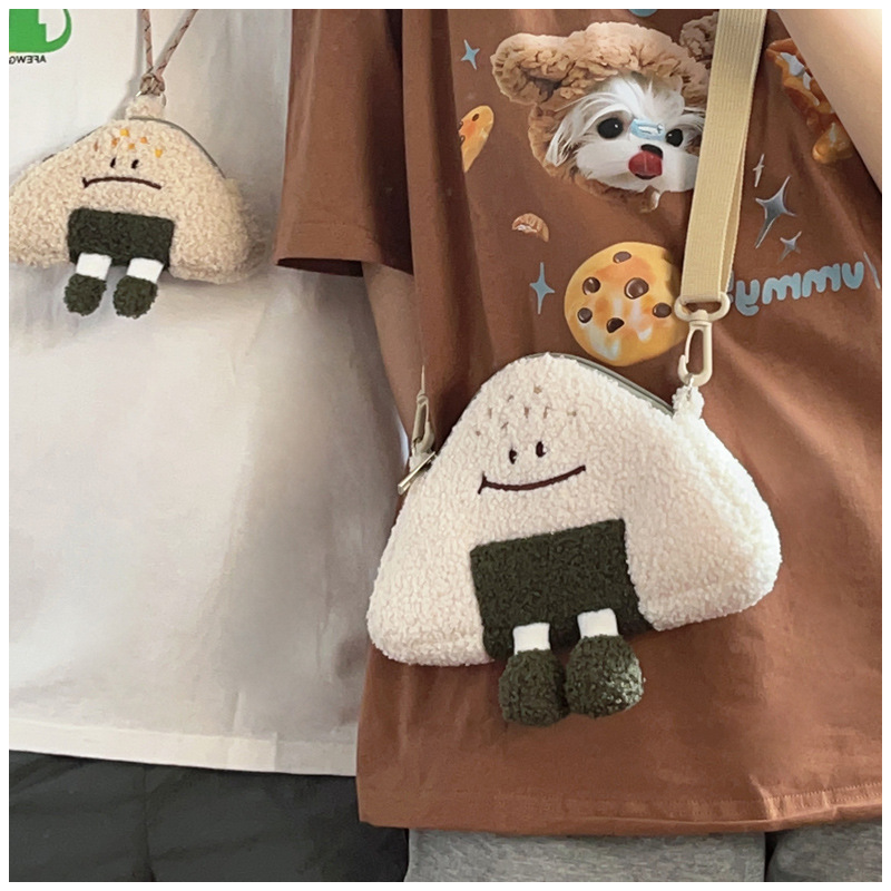 Sushi Crossbody Bag Cute Plush | Onigiri Rice Triangle