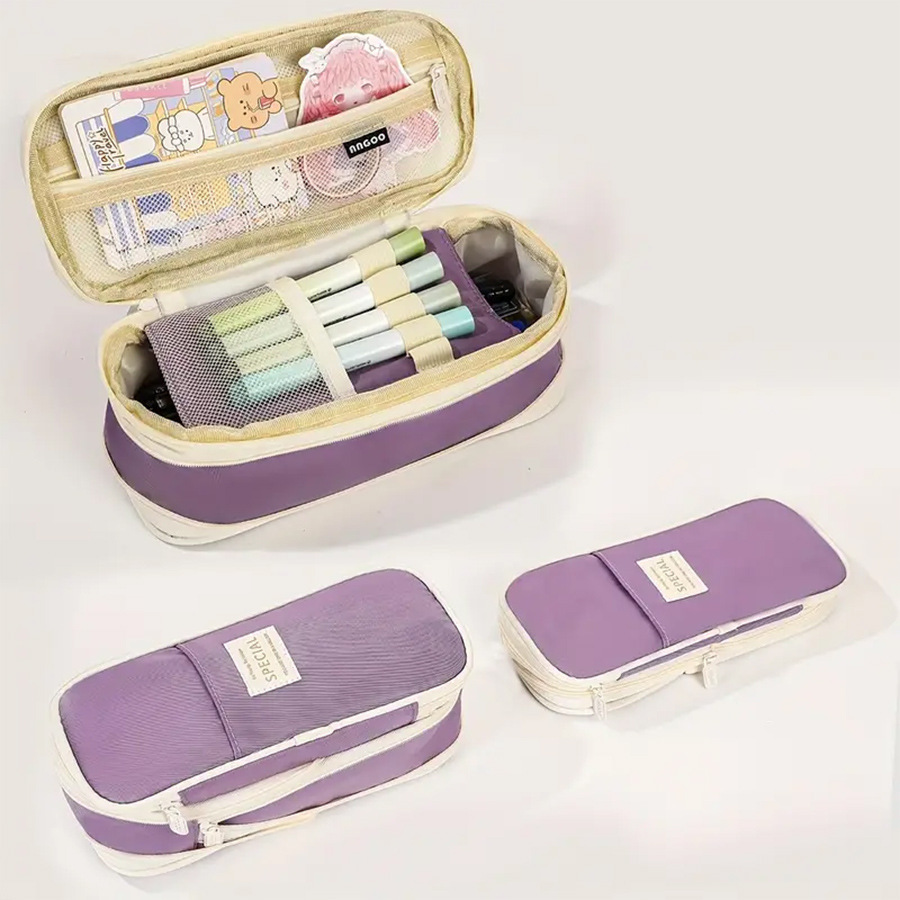 Title 2, Large Capacity Multi-layer Stationery Case Girl...